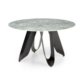 Стол обеденный HALMAR GIOVANI зеленый мрамор/черный 135